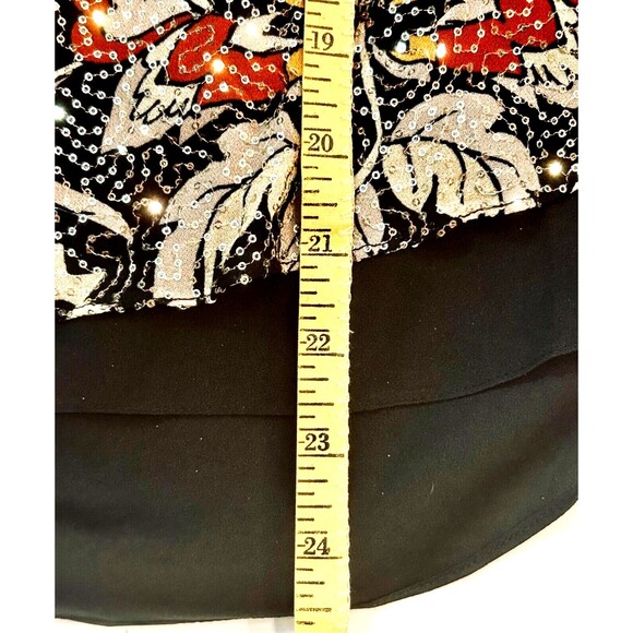 Anthropologie Ranna Gill Womens XS Blouse Top Shirt Dressy Boho Tie Neck Sequin‎ - Picture 10 of 14